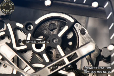 Richard Mille RM055 Ceramic 42.7mm Black Bezel Black Skeleton Dial Black Crown on Black Rubber RMUL2 High Resolution View