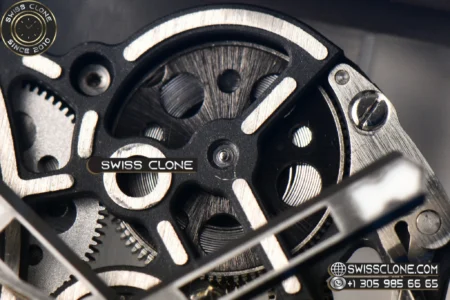 Richard Mille RM055 Ceramic 42.7mm Black Bezel White Skeleton Dial Black Crown on Black Rubber RMUL2 High Resolution View