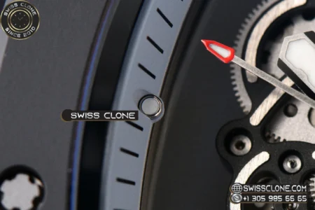 Richard Mille RM055 Ceramic 42.7mm Black Bezel White Skeleton Dial Black Crown on Black Rubber RMUL2 High Resolution View