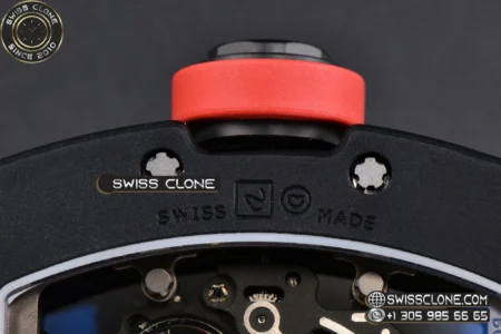 Richard Mille RM055 Ceramic 42.7mm Black Bezel Red Skeleton Dial Red Crown on Black Rubber RMUL2 High Resolution View