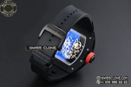 Richard Mille RM055 Ceramic 42.7mm Black Bezel Red Skeleton Dial Red Crown on Black Rubber RMUL2 High Resolution View