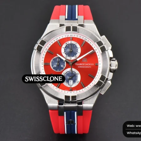 Rolex Aikno Chrono 44mm OF Red/Blue Dial Red Rubber Quartz High Resolution View