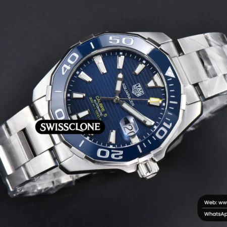 Tag Heuer Aquaracer Caliber 5 43mm OF Blue Dial Silver Hand SW200 High Resolution View