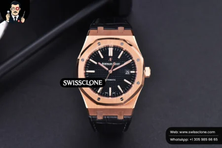 Audemars Piguet Royal Oak 15400 JF Black Dial Black Leather MY9015 High Resolution View