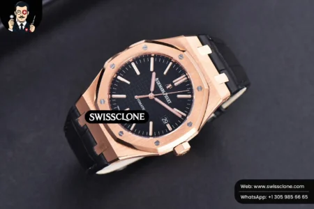Audemars Piguet Royal Oak 15400 JF Black Dial Black Leather MY9015 High Resolution View