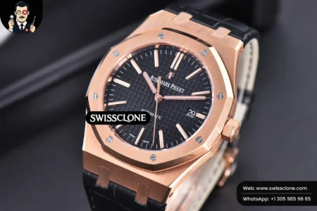 Audemars Piguet Royal Oak 15400 JF Black Dial Black Leather MY9015 High Resolution View