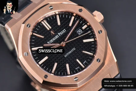 Audemars Piguet Royal Oak 15400 JF Black Dial Black Leather MY9015 High Resolution View
