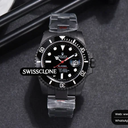 Rolex Blaken Submariner 116610 LN IPKF Red Hand Red Text PVD High Resolution View