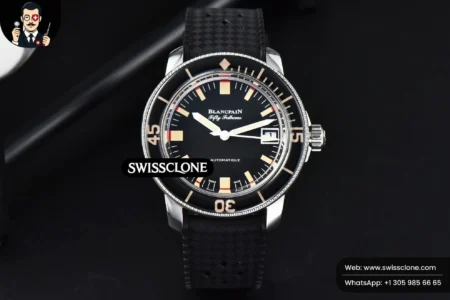 Rolex Blancpain Fifty Fathoms 5008B Barakuda 40mm GSF Black Dial Black Rubber High Resolution View