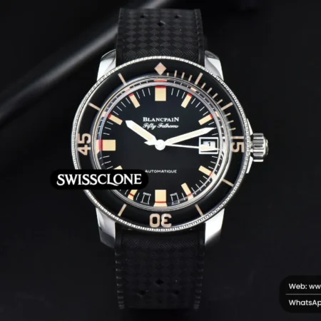 Rolex Blancpain Fifty Fathoms 5008B Barakuda 40mm GSF Black Dial Black Rubber High Resolution View