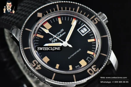 Rolex Blancpain Fifty Fathoms 5008B Barakuda 40mm GSF Black Dial Black Rubber High Resolution View