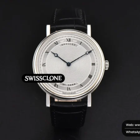 Rolex Breguet Classique 5177 38.5mm LTF White Dots Dial Roma Marker Black Leather MY9015 High Resolution View