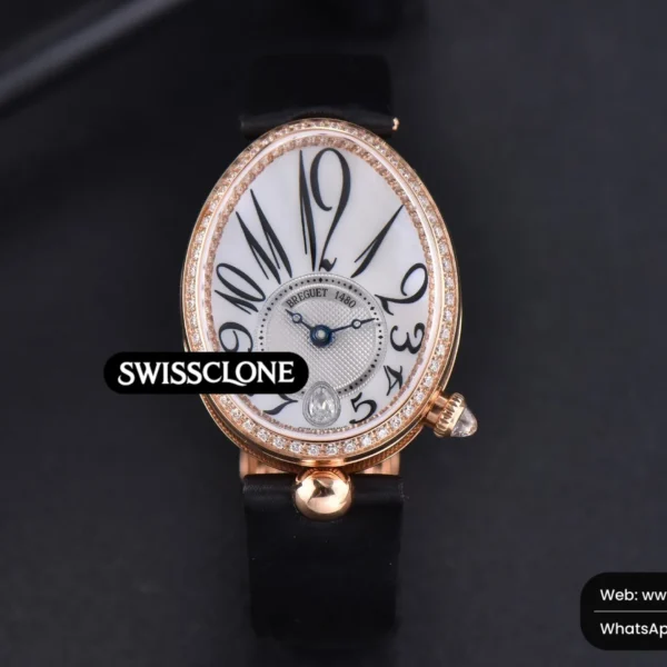 Audemars Piguet Breguet Queen of Naples Ladies 28.5MM Diamond White MOP Dial Leather Jap 6T51 High Resolution View