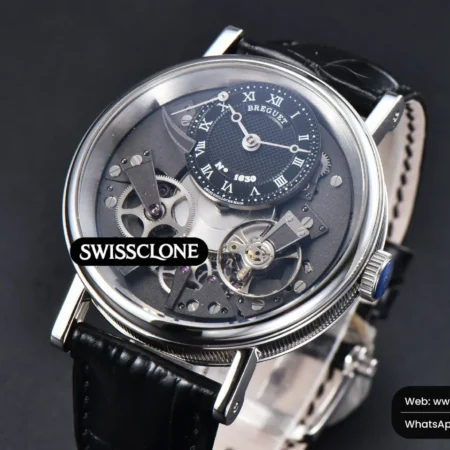Rolex Breguet Tradition 7057BB 40mm Gray Dial Black Subdial Black Leather High Resolution View