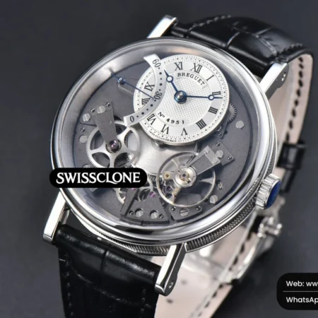 Rolex Breguet Tradition 7057BB 40mm Gray Dial White Subdial Black Leather High Resolution View