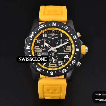 Breitling Endurance Pro 44mm OF Yellow Chronometer Dial Yellow Rubber Quartz High Resolution View