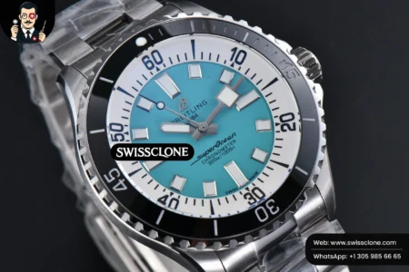 Breitling SuperOcean 44mm TF Tiffany Blue/White Dial High Resolution View