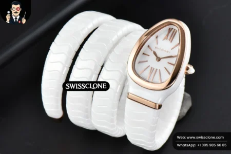 Rolex Bvlgari Serpenti Spiga 35mm Polycyclic White Ceramic White Dial Quartz High Resolution View