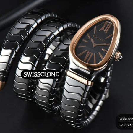 Rolex Bvlgari Serpenti Spiga 35mm Polycyclic Black Ceramic Black Dial Quartz High Resolution View