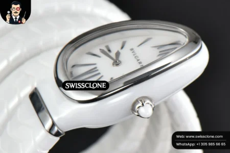 Rolex Bvlgari Serpenti Spiga 35mm Polycyclic White Ceramic White Dial Quartz High Resolution View