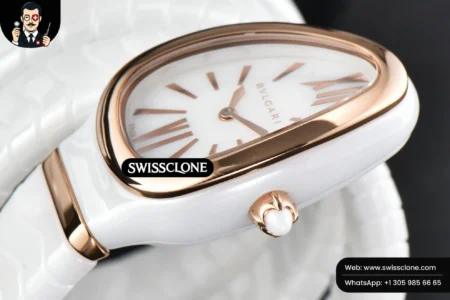 Rolex Bvlgari Serpenti Spiga 35mm Polycyclic White Ceramic White Dial Quartz High Resolution View