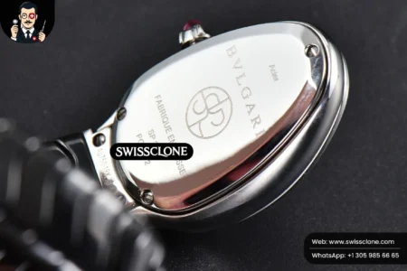 Rolex Bvlgari Serpenti Spiga 35mm Black Ceramic Black Dial Diamond Bezel Quartz High Resolution View