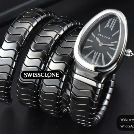 Rolex Bvlgari Serpenti Spiga 35mm Polycyclic Black Ceramic Black Dial Quartz High Resolution View