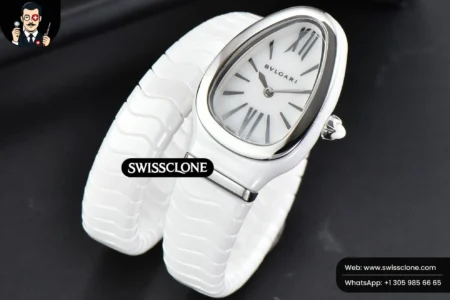 Rolex Bvlgari Serpenti Spiga 35mm White Ceramic White Dial Quartz High Resolution View