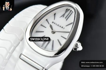 Rolex Bvlgari Serpenti Spiga 35mm White Ceramic White Dial Quartz High Resolution View