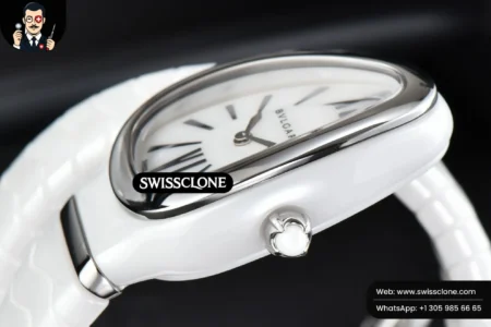 Rolex Bvlgari Serpenti Spiga 35mm White Ceramic White Dial Quartz High Resolution View