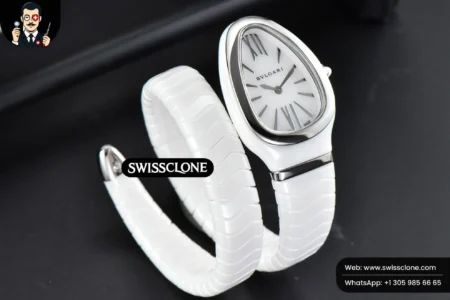 Rolex Bvlgari Serpenti Spiga 35mm White Ceramic White Dial Quartz High Resolution View