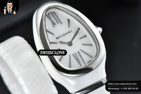 Rolex Bvlgari Serpenti Spiga 35mm White Ceramic White Dial Quartz High Resolution View