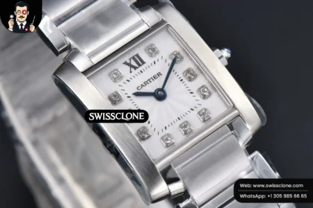 Cartier Tank Francaise Small 25.7mmx21.2mm 8848F Diamond Marker Quartz High Resolution View