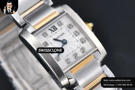 Cartier Tank Francaise Small 25.7mmx21.2mm 8848F Diamond Marker YG/SS Quartz High Resolution View
