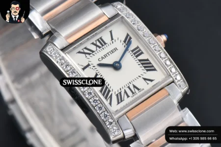 Cartier Tank Francaise Small Diamond 25.7mmx21.2mm 8848F RG/SS Quartz High Resolution View