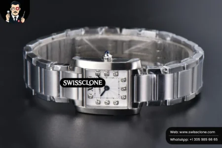Cartier Tank Francaise Small 25.7mmx21.2mm 8848F Diamond Marker Quartz High Resolution View