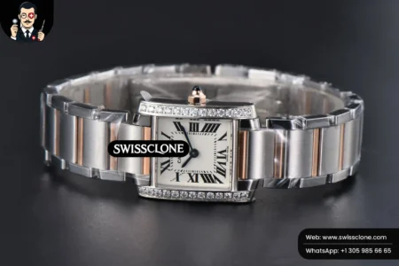 Cartier Tank Francaise Small Diamond 25.7mmx21.2mm 8848F RG/SS Quartz High Resolution View