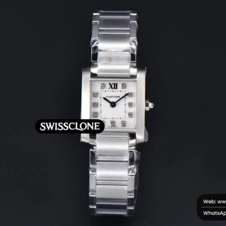 Cartier Tank Francaise Small 25.7mmx21.2mm 8848F Diamond Marker Quartz High Resolution View