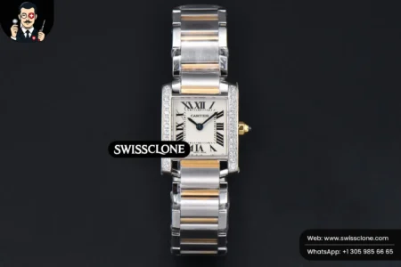 Cartier Tank Francaise Small Diamond 25.7mmx21.2mm 8848F YG/SS Quartz High Resolution View