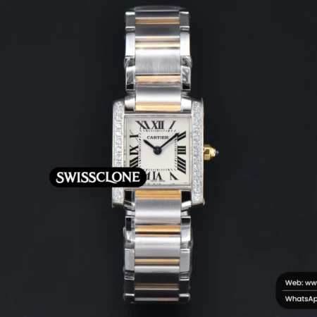 Cartier Tank Francaise Small Diamond 25.7mmx21.2mm 8848F YG/SS Quartz High Resolution View