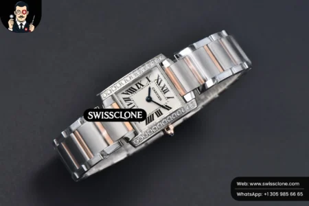 Cartier Tank Francaise Small Diamond 25.7mmx21.2mm 8848F RG/SS Quartz High Resolution View