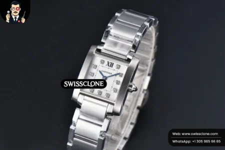 Cartier Tank Francaise Small 25.7mmx21.2mm 8848F Diamond Marker Quartz High Resolution View