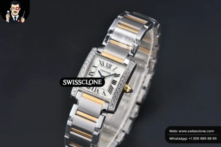 Cartier Tank Francaise Small Diamond 25.7mmx21.2mm 8848F YG/SS Quartz High Resolution View