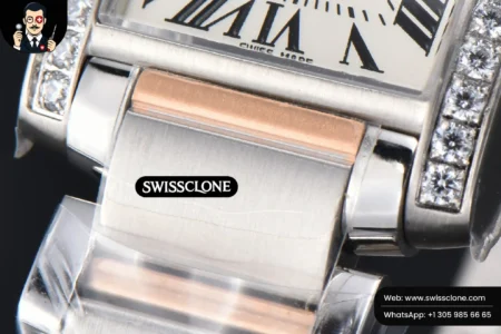 Cartier Tank Francaise Small Diamond 25.7mmx21.2mm 8848F RG/SS Quartz High Resolution View