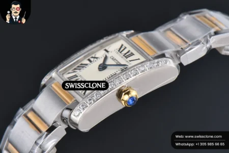 Cartier Tank Francaise Small Diamond 25.7mmx21.2mm 8848F YG/SS Quartz High Resolution View
