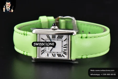 Cartier Tank Must Small 29.5×22mm K11F White Dial Green Smooth Calf Quartz High Resolution View