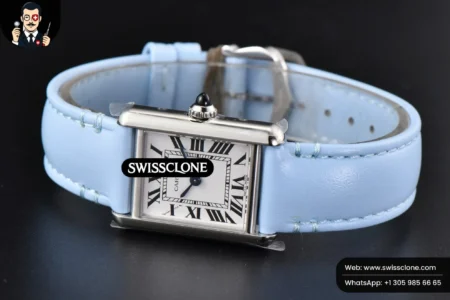 Cartier Tank Must Small 29.5×22mm K11F White Dial Blue Smooth Calf Quartz High Resolution View