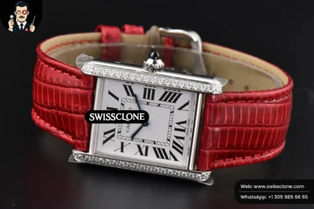 Cartier Tank Must Large 33.7×25.5mm Diamond K11F White Dial Red Croc Quartz High Resolution View