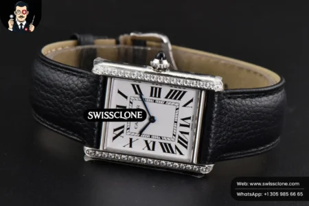 Cartier Tank Must Large 33.7×25.5mm Diamond K11F White Dial Black Litchi Grained Quartz High Resolution View