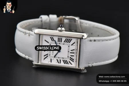 Cartier Tank Must Large 33.7×25.5mm K11F White Dial Gray Smooth Calf Quartz High Resolution View